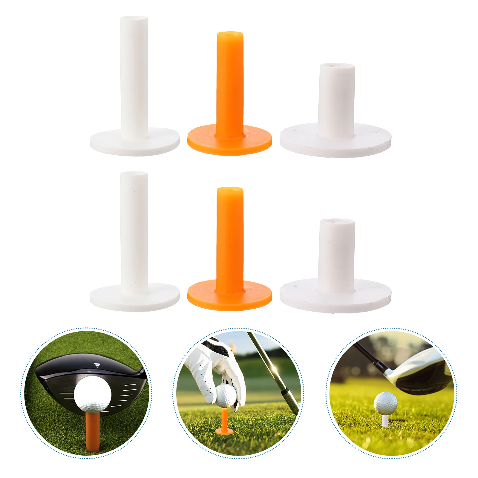 

6pcs Rubber Tees Driving Range Rubber Practice Tees for Practice Mat ( 88mm 70mm 60mm )