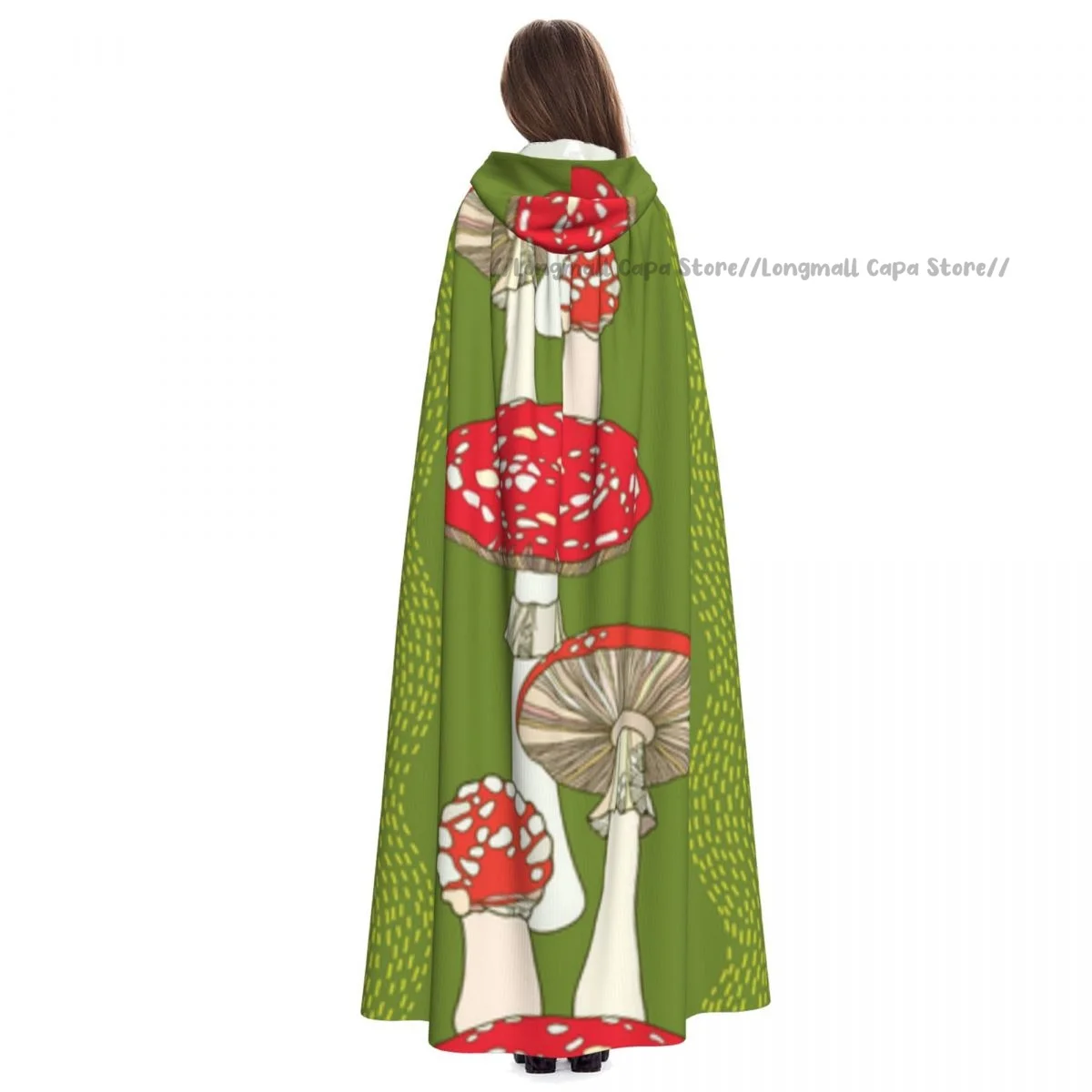 Женская накидка с капюшоном красная в полоску