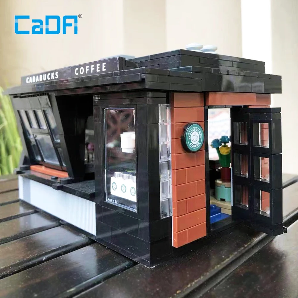 

C66005 CaDA креативный эксперт городской вид Moc кофейный Дом Кафе Магазин кирпичи модульный конструктор уличный Пейзаж Модель игрушки