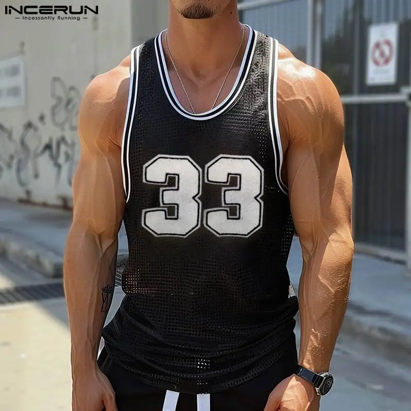 Мужские полупрозрачные сетчатые футболки с коротким рукавом