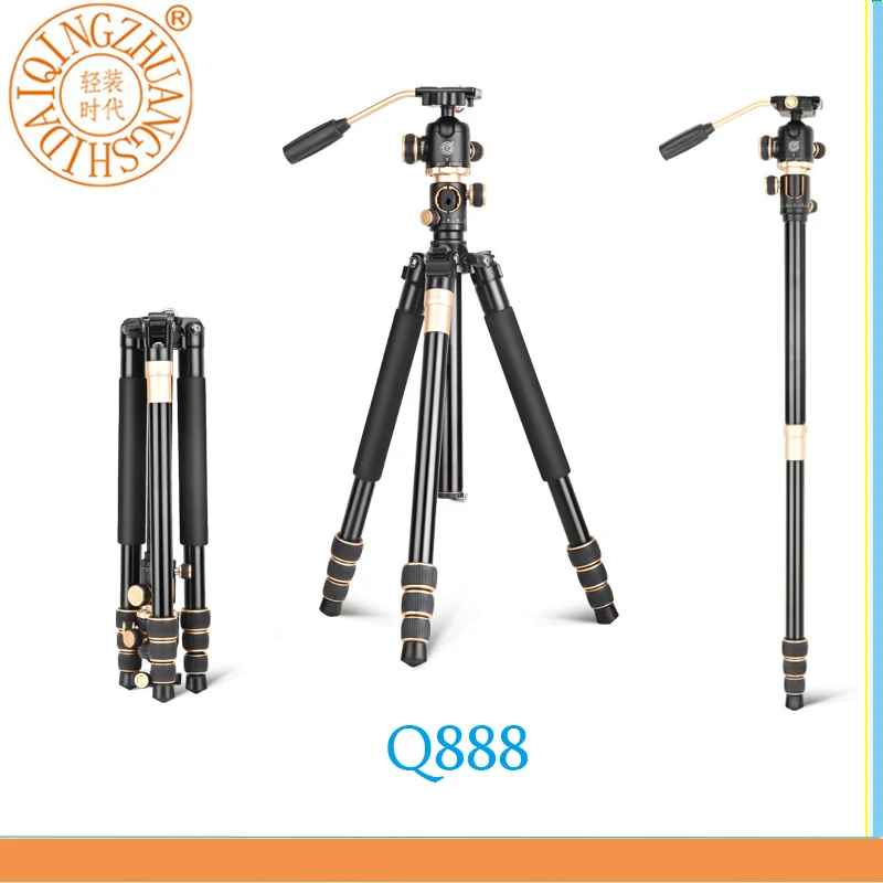 

Дорожный штатив QZSD Q888, многофункциональный горизонтальный Трипод для камеры с шаровой головкой, подходит для камер и телефонов