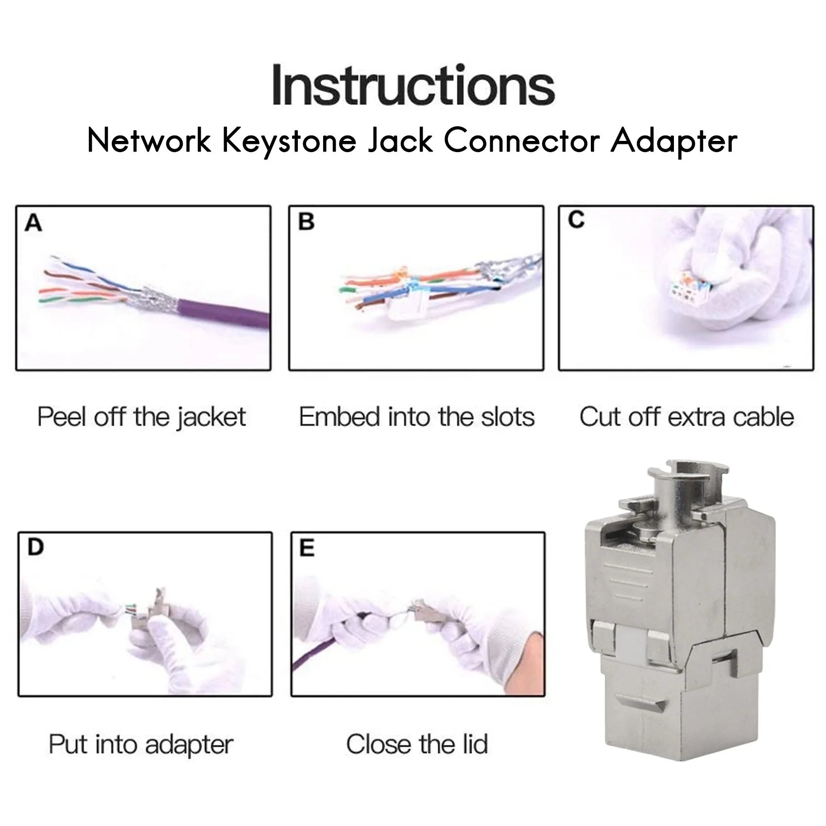 12 шт. RJ45 Keystone Cat7 Cat6A экранированный модуль из цинкового сплава FTP сетевой разъем Jack