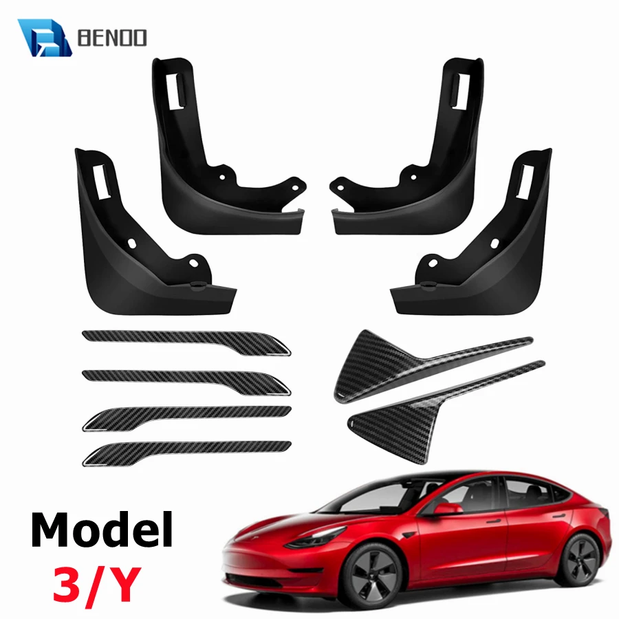 

10 шт./комплект, наклейки на дверную ручку Tesla, модель Y 2021 2022