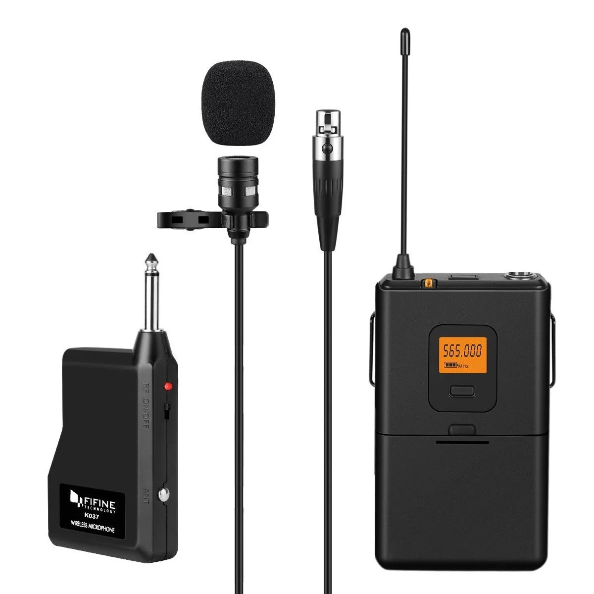 

20-Channel UHF Wireless Lavalier Lapel Microphone System with Bodypack Transmitter, Mini Lapel Mic & Portable Receiver