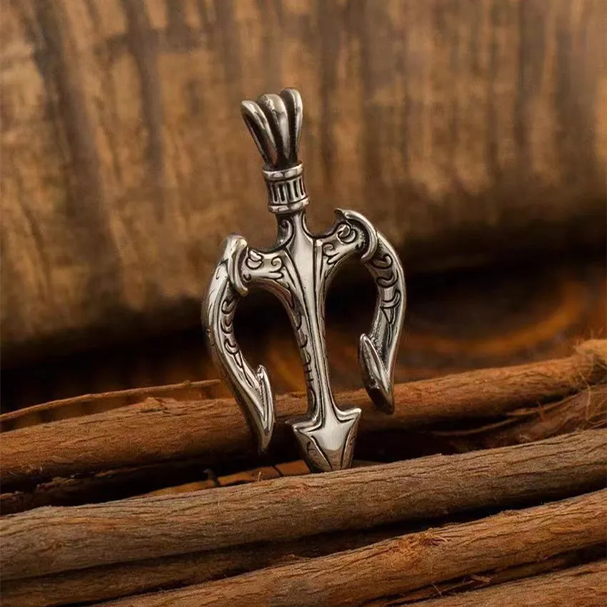 Ретро-панк Посейдон трезубец кулон с гарпуном ожерелье мужская мода амулет