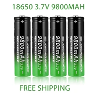 free shipping 100 original 18650 3 7v 9800mah rechargeable battery for flashlight torch headlamp li ion rechargeable battery