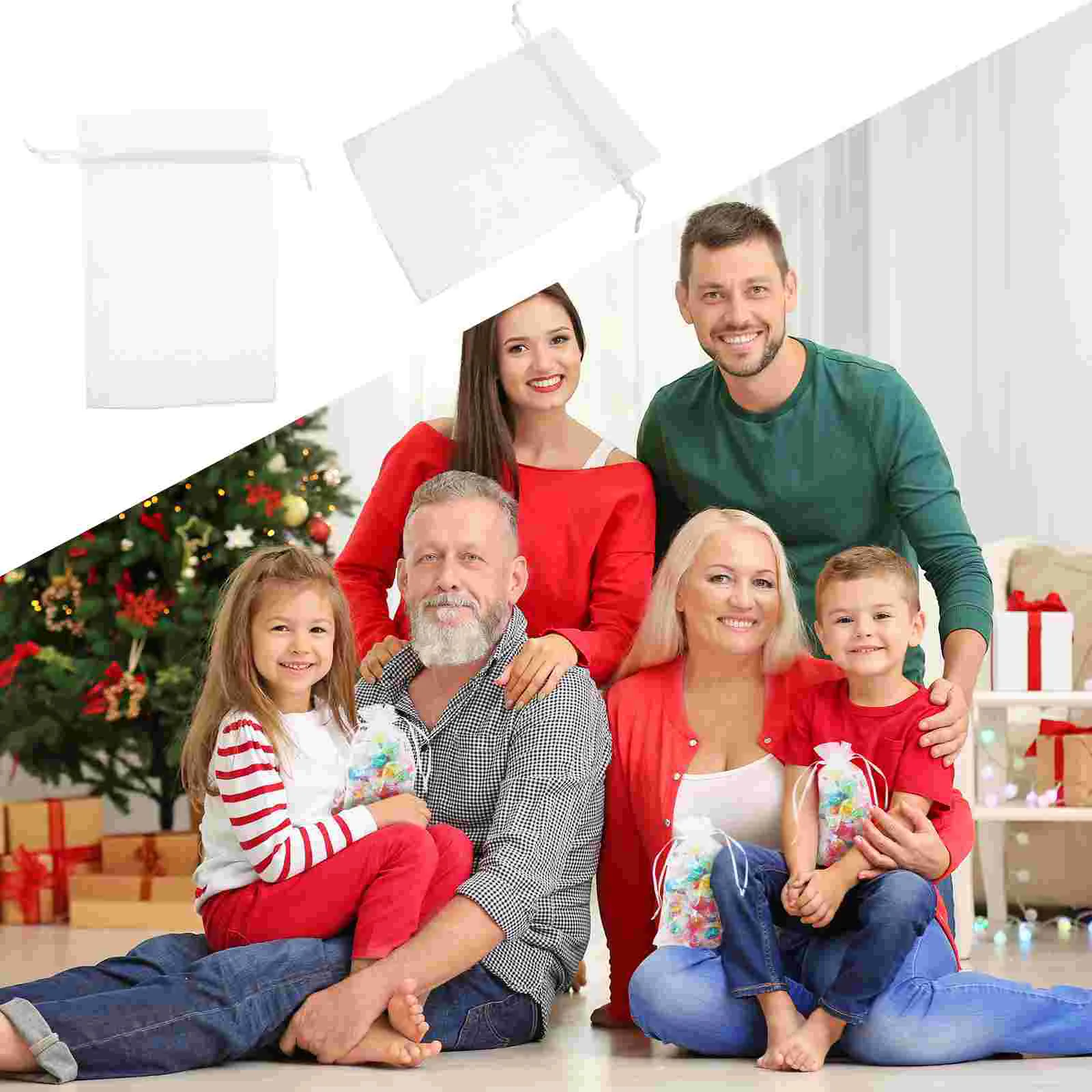 

73 Pcs Christmas Gift Bags Advent Calendar Gift Bag Lovely Tag Stickers Party Supplies Storage Yarn Pouch Gauze Non-woven