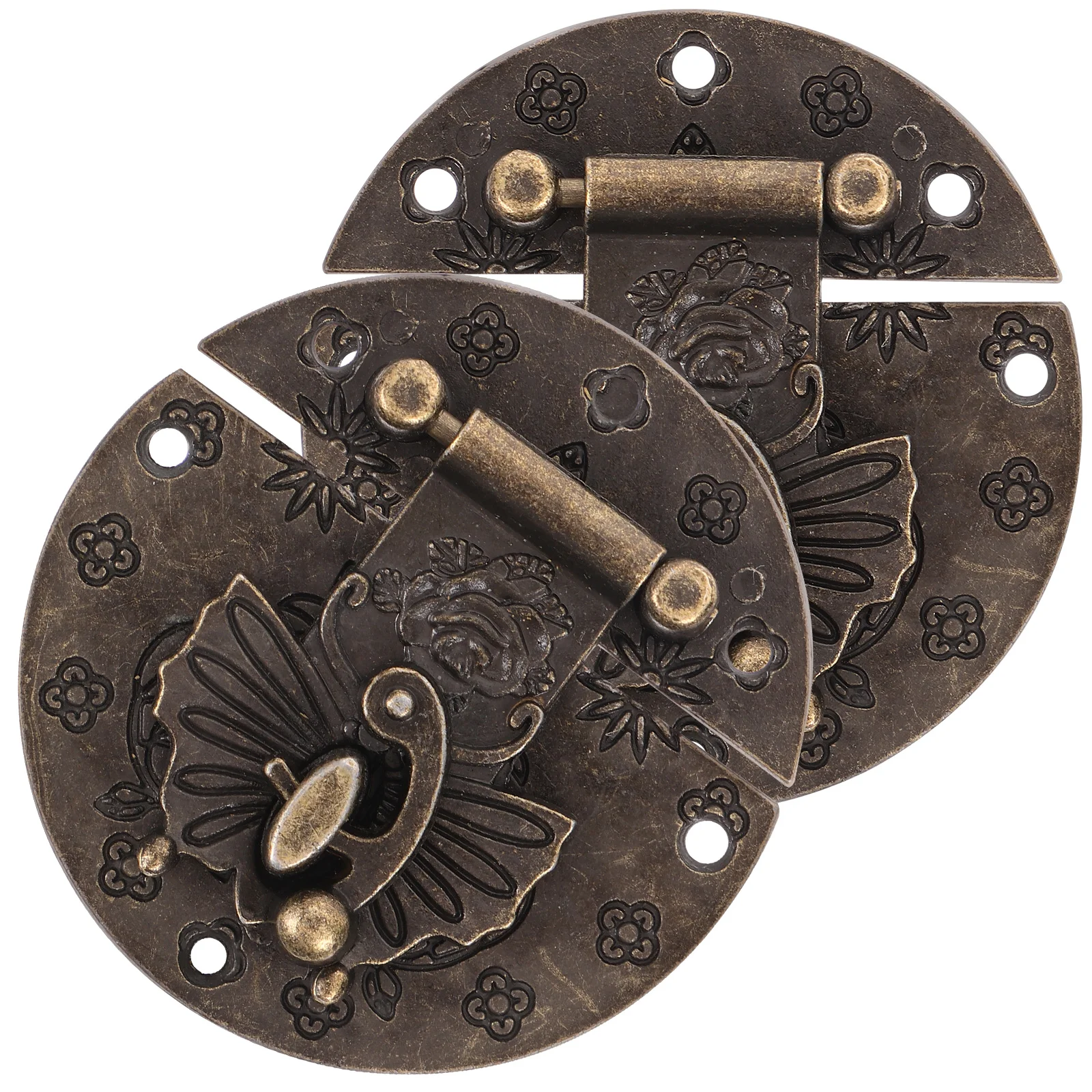 

2 Pcs Jewelry Case Hasp Buckle Metal Latch Small Lock Zinc Alloy Buckles