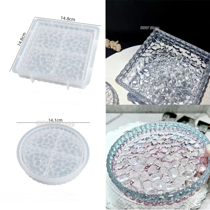 Diamond tray silicone mold crystal epoxy resin UV resin mold DIY transparent mold dried flower sample household products