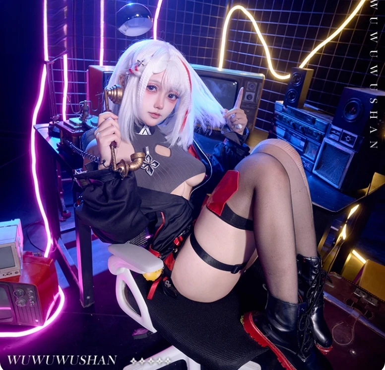 Фото Игра Azur Lane KMS Duisburg Косплей Костюм Хэллоуин Карнавал Девушка Сексуальное Пальто Брюки Пояс Ожерелье Аксессуары Униформа Комплект S-XXL №2