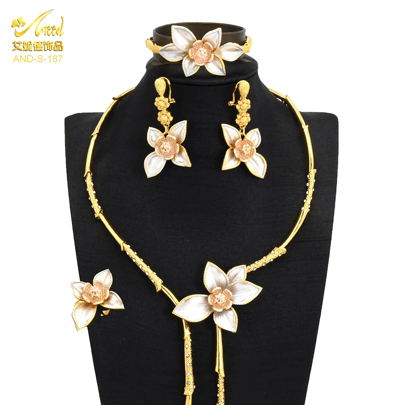 

Африканские Ювелирные наборы, роскошный Дубайский Золотой цвет, искусственное ожерелье, браслет, Женская Свадебная коллекция