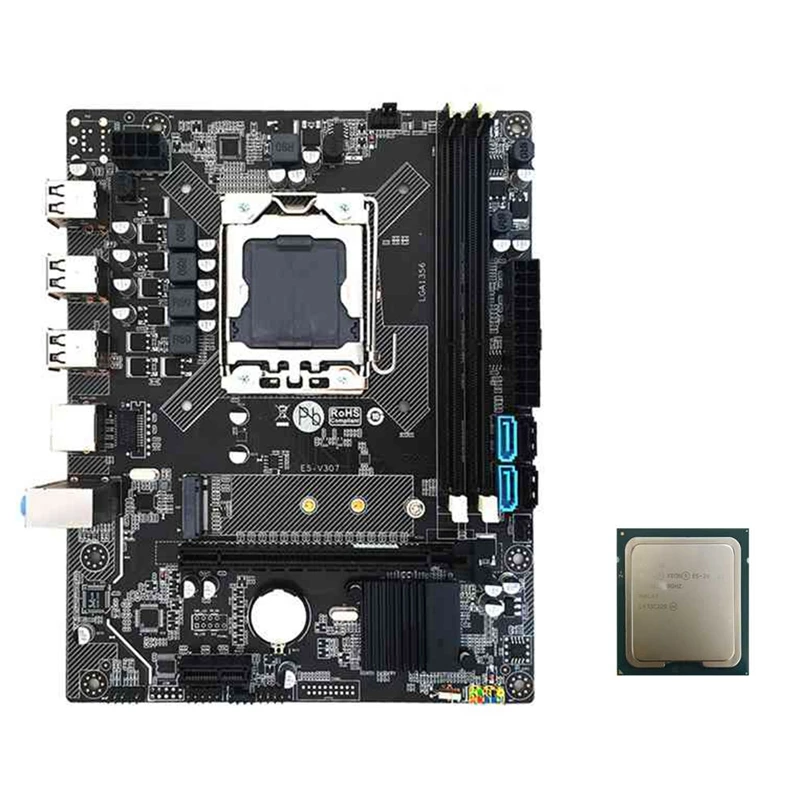 

X79 Motherboard With E5 2420V2 CPU HM65 LGA1356 CPU DDR3 REG ECC RAM M.2 NVME SATA3.0 Motherboard For Xeon E5 CPU