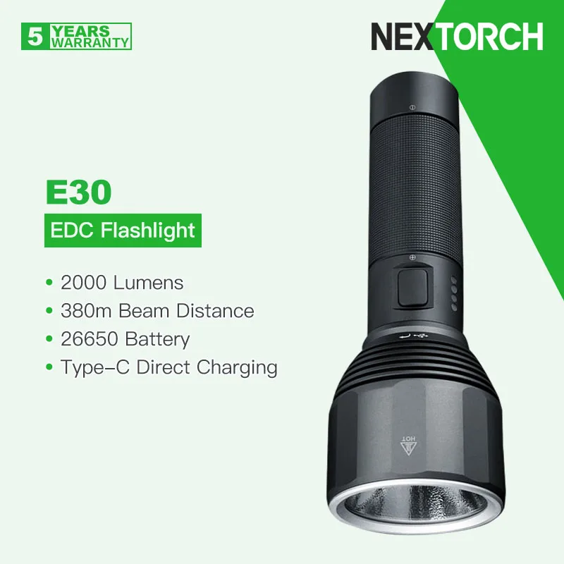 

Nextorch E30 перезаряжаемый фонарик 2000 люмен