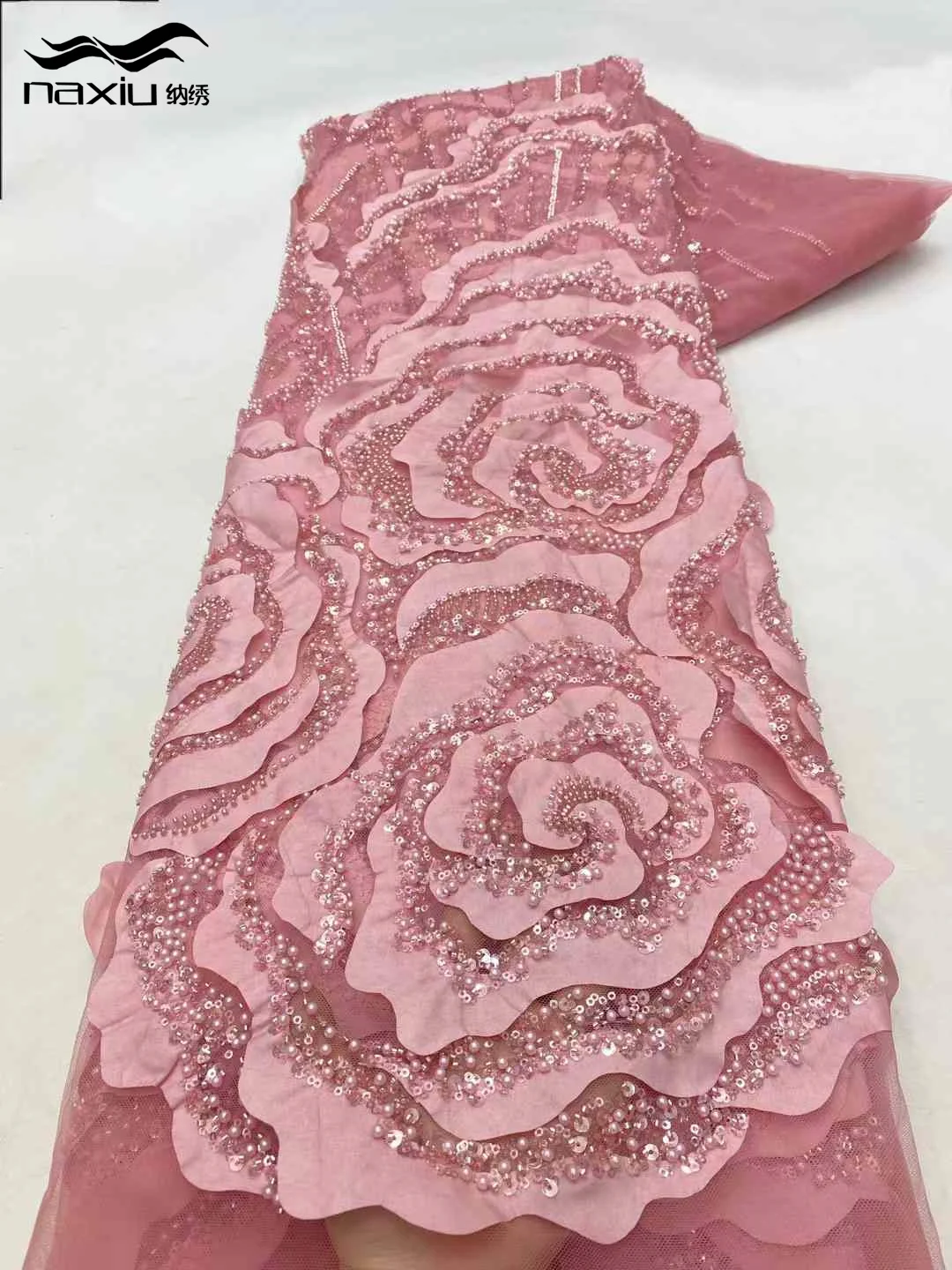 Мэдисон нигерийская кружевная ткань с бусинами для жениха 2025 высокое качество