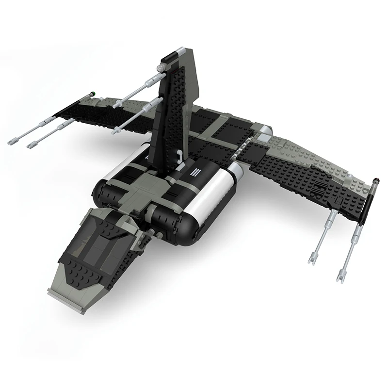 

Набор строительных блоков MOC Space Wars, черный боевой самолет, модель самолета, игрушки для детей, подарок на день рождения