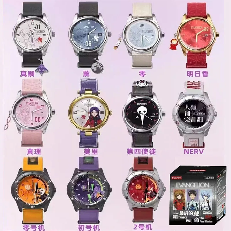 Фото В наличии Оригинальные часы BANDAI NEON GENESIS EVANGELION из серии Time Completion Plan, модель с персонажами аниме, игрушки и подарки для девочек №2