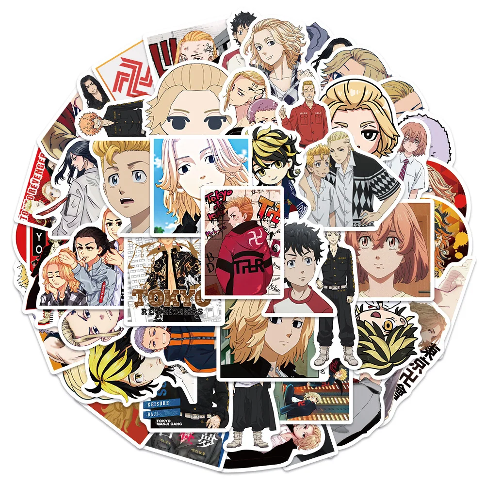 

10/30/50PCS Japanese Anime Tokyo Avengers Sticker for Luggage Laptop IPad Skateboard Journal Waterproof Sticker Wholesale