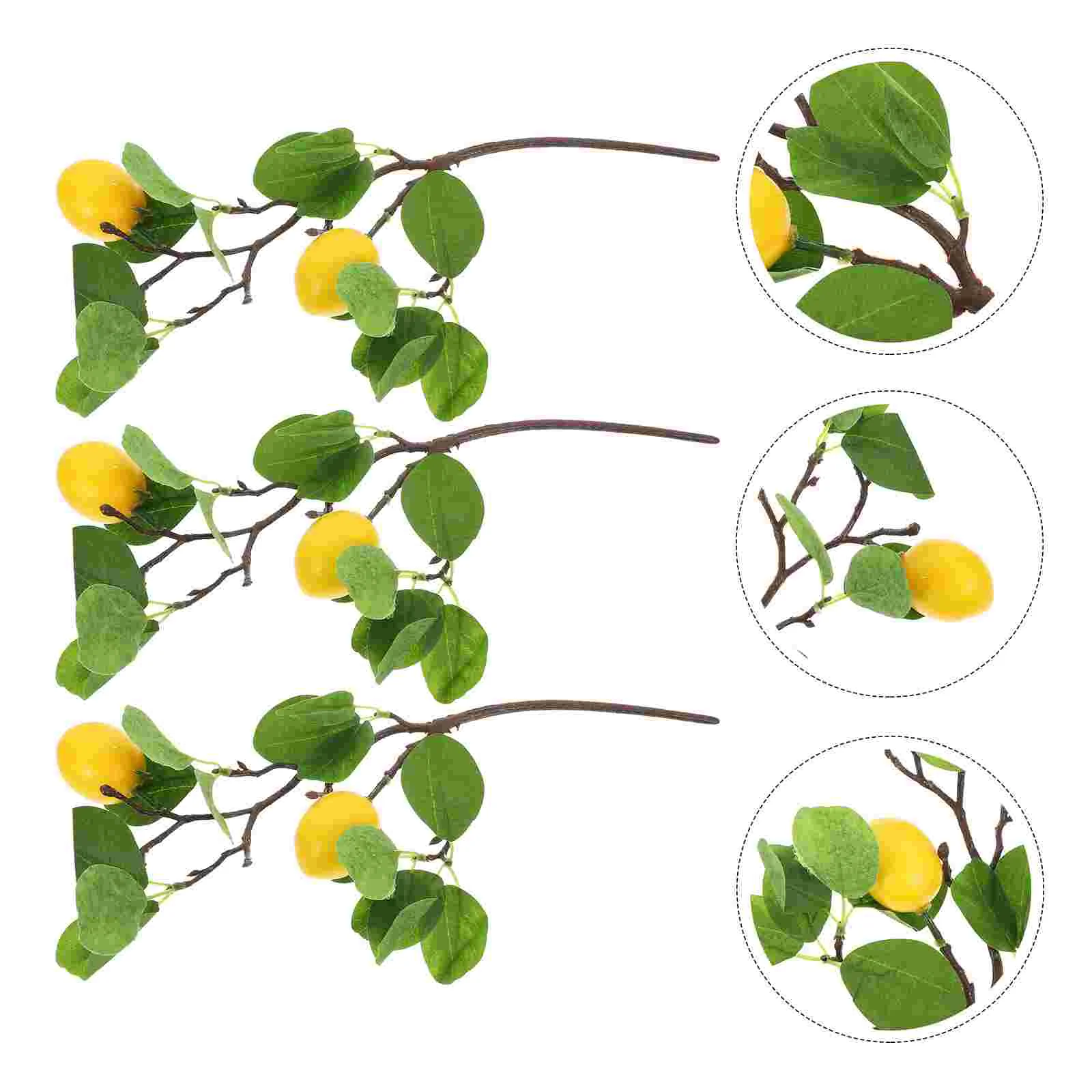 

Lemon Artificial Fake Tree Branch Branches Fruit Garland Decoration Decor Faux Picks Stems Greenery Flower Lifelike Yellow