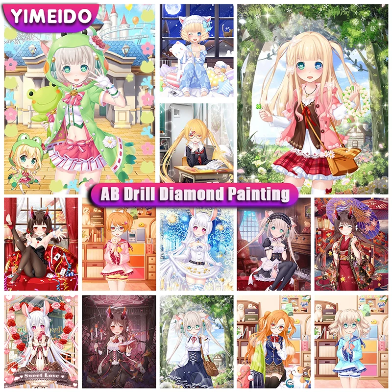 Набор для алмазной вышивки YIMEIDO DIY 5D AB с сумкой на молнии