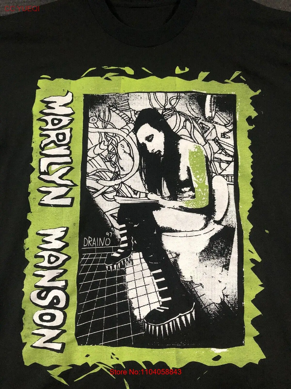 Marilyn Manson Drain o 97 футболка унитаза XL черный зеленый редкий без бирки