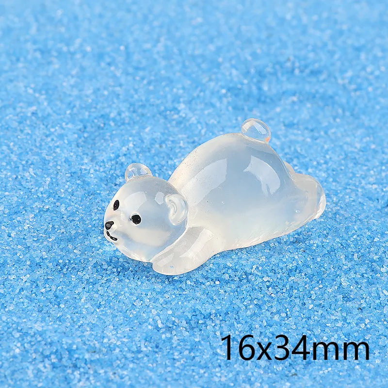 

Полимерные кавайные светящиеся миниатюрные фигурки белого медведя «сделай сам», материалы для рукоделия, плоские задние части, декорации