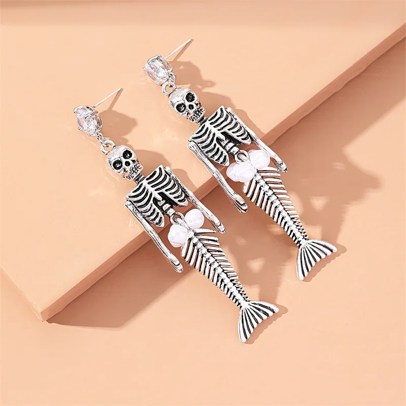 

Goth Vintage Skeleton Skull Dangle Earrings for Women Jewelry Party Gifts Aretes De Mujer Modernos