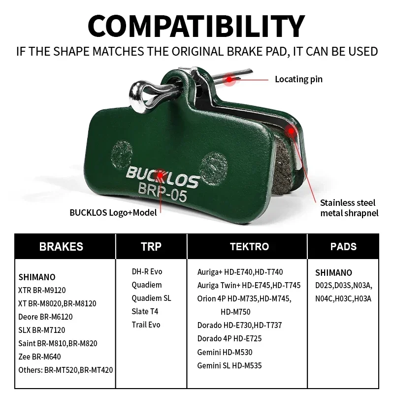 BUCKLOS BRP-05 керамические тормозные колодки для SHIMANO D02S N03A