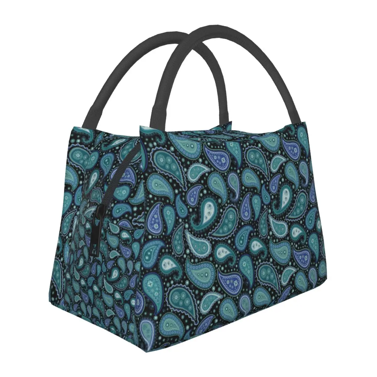 

Vintage Paisley Lunch Bag Floral Print Kawaii Lunch Box Office Convenient Tote Food Bags For Child Oxford Print Cooler Bag