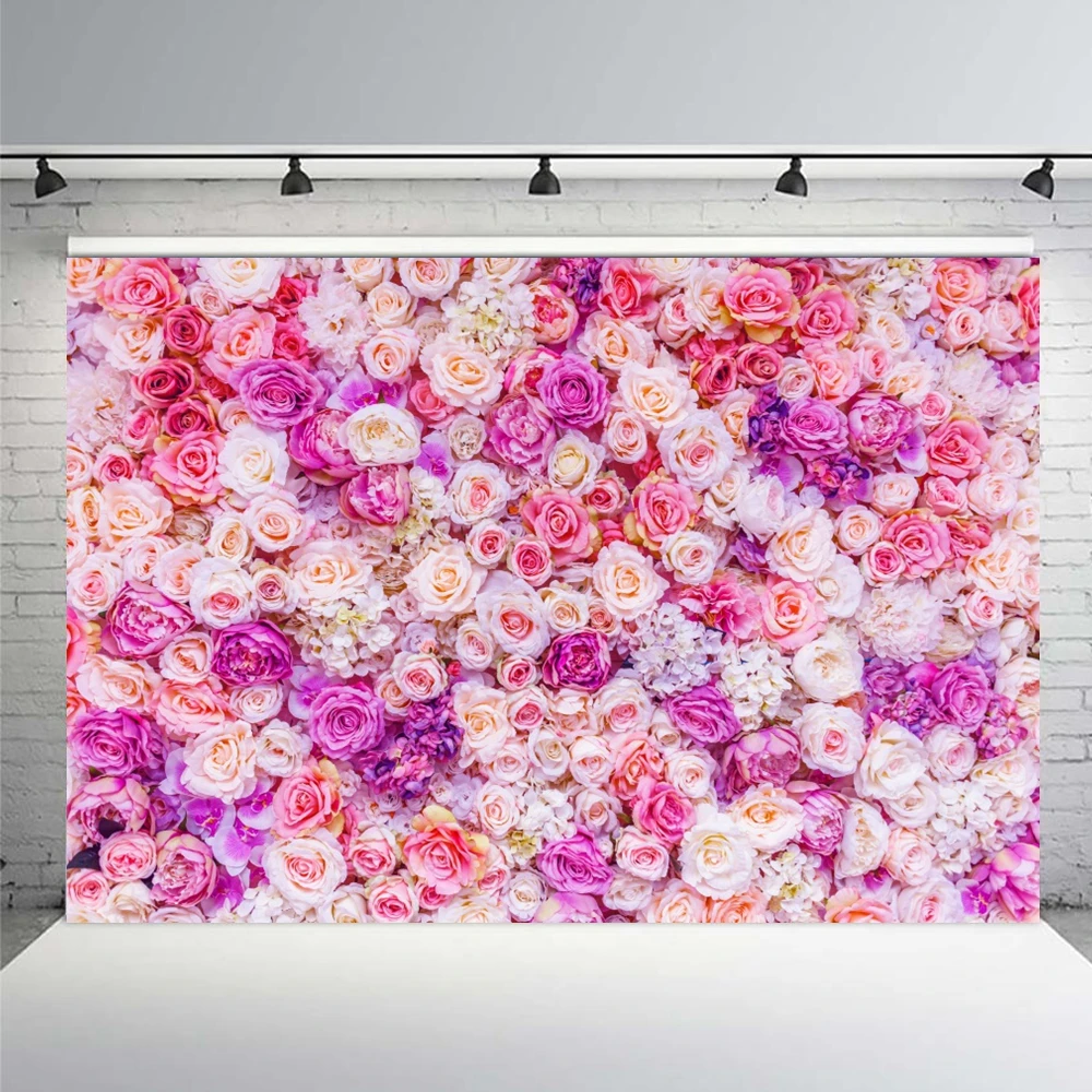 

Red Rose Flowers Wall Wedding Backdrop For Photography Ceremony Bridal Shower Bride to Be Engaged Reception Photo Background
