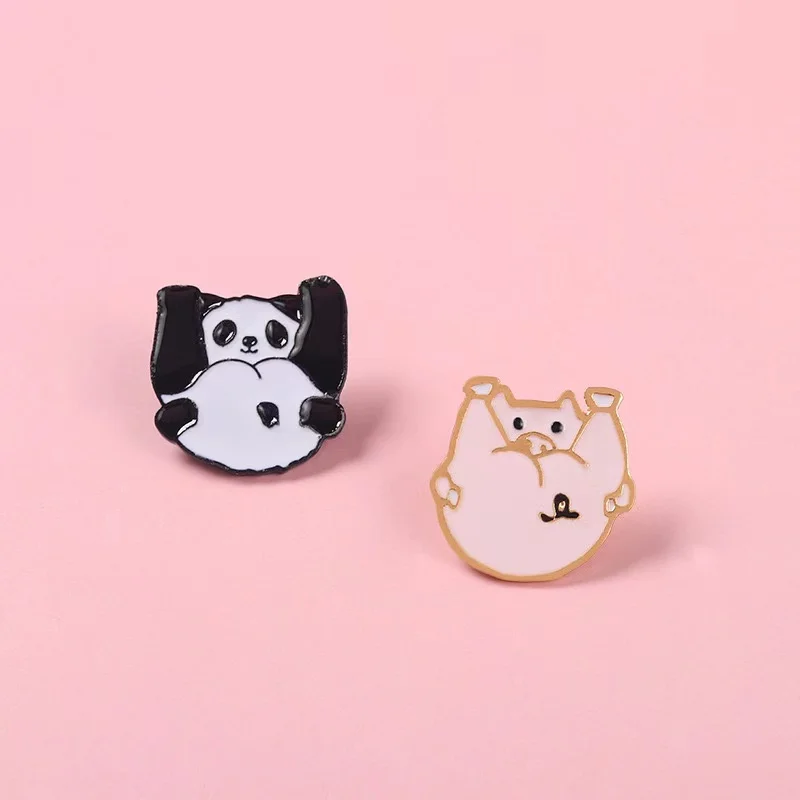 

Cartoon Animal Enamel Pins Custom Chibi Pig And Panda Brooch Lapel Badges Backpack Childlike Cartoon Jewelry Cute Gift Wholesale