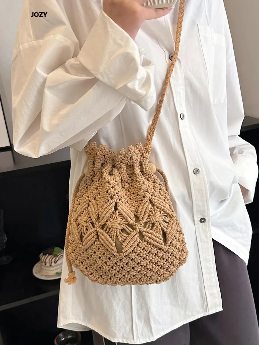 

Luxury Design Woven Crossbody Bag 2023 New Large Capacity Fashion Casual Summer Travel Beach Handbag Simple Style Women Shoulder