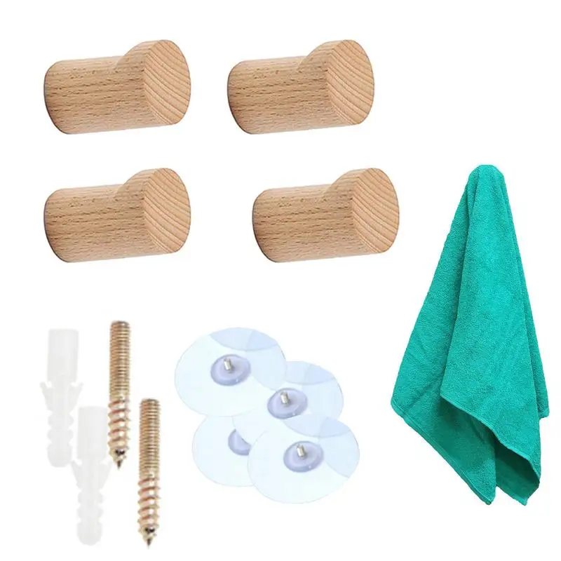 

Modern Minimalist Beech Hook Punch Free Coat Hook Natural Wood Closet Coat Hook Towel Hook Headphone Hook Wall Mounted Coat Hook