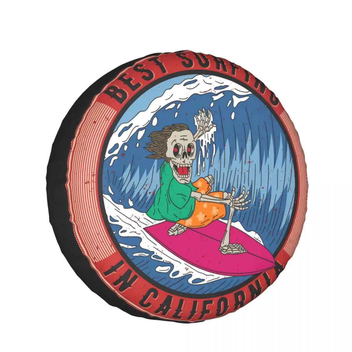 

Car Wheel Tyre Cover 13/14/15/16 Inch Surfing California Poster Spare Tire Cover Case Soft Protector Pouch Car Accessories