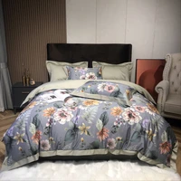 luxury bed linens cotton bedding set 4pc nordic flower quilt cover duvet pillowcase bedding queen bedspread on the bed for home
