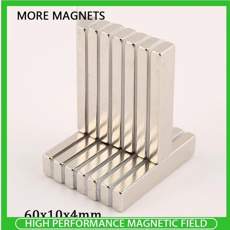 

2-30PCS 60x10x4mm Strong Sheet Rare Earth Magnet 60mm x 10mm x 4mm Block Rectangular Neodymium Magnets Strip Magnet 60*10*4mm