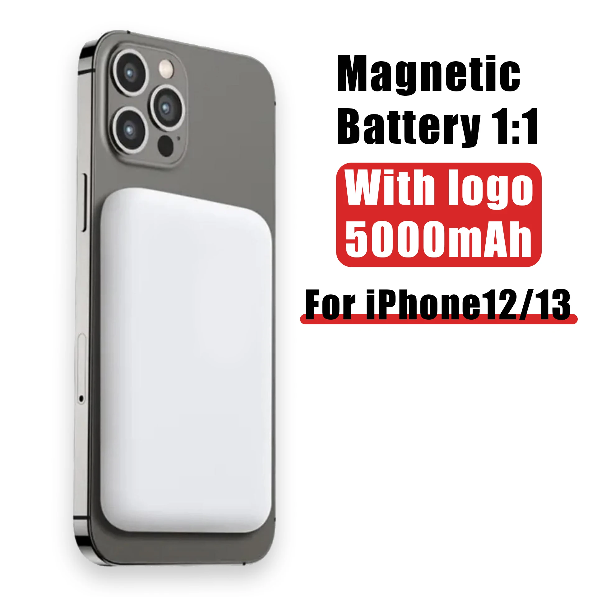 

10000mAh With Logo For MagSafe PowerBank Magnetic Wireless Power Bank Portable Backup Battery for iPhone 13Pro Max 12Pro bateria