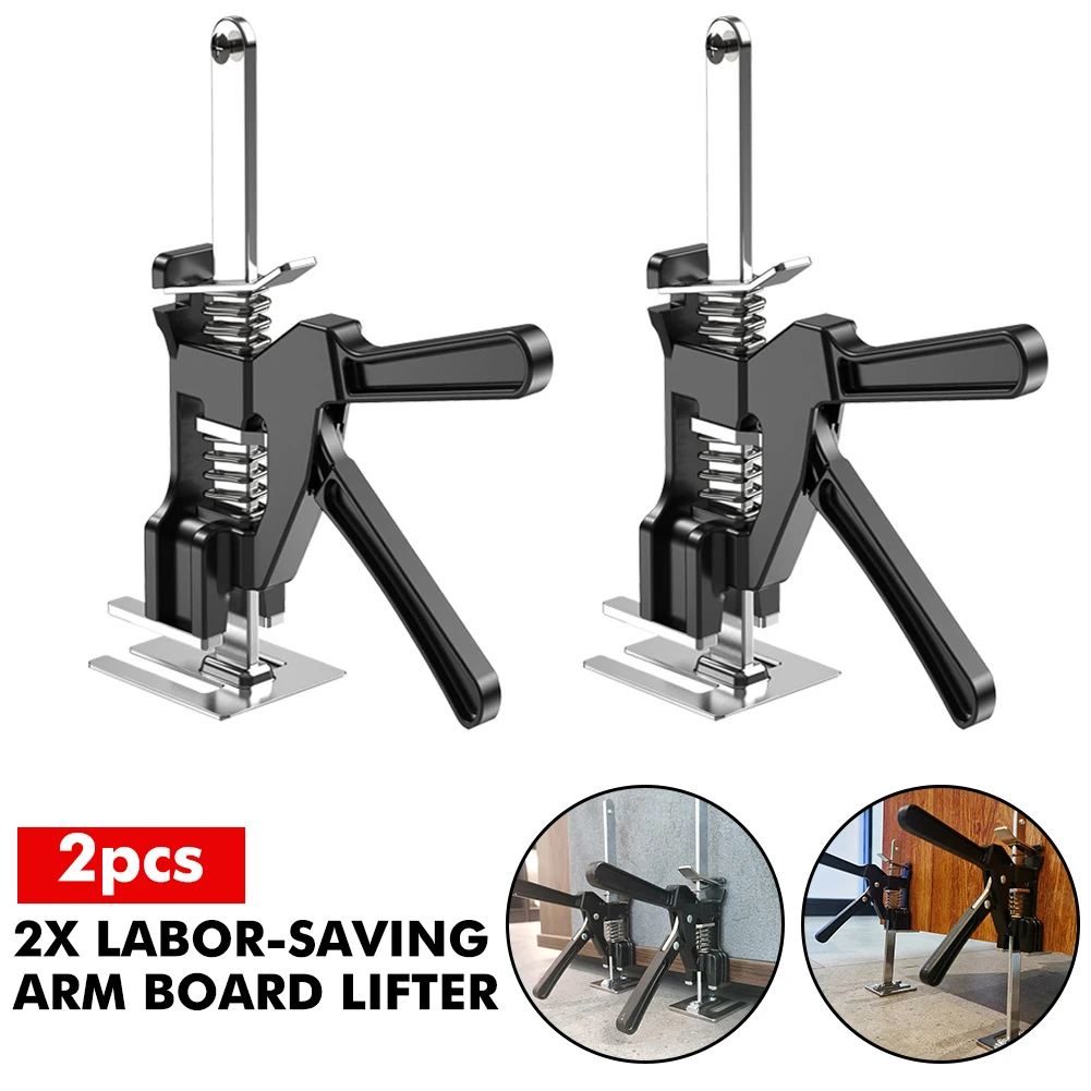 

2Pcs Labor-Saving Arm Effort Elevator Board Lifter Cabinet Furniture Moving Jack Door Use Multifunctional Anti Slip Hand Tool