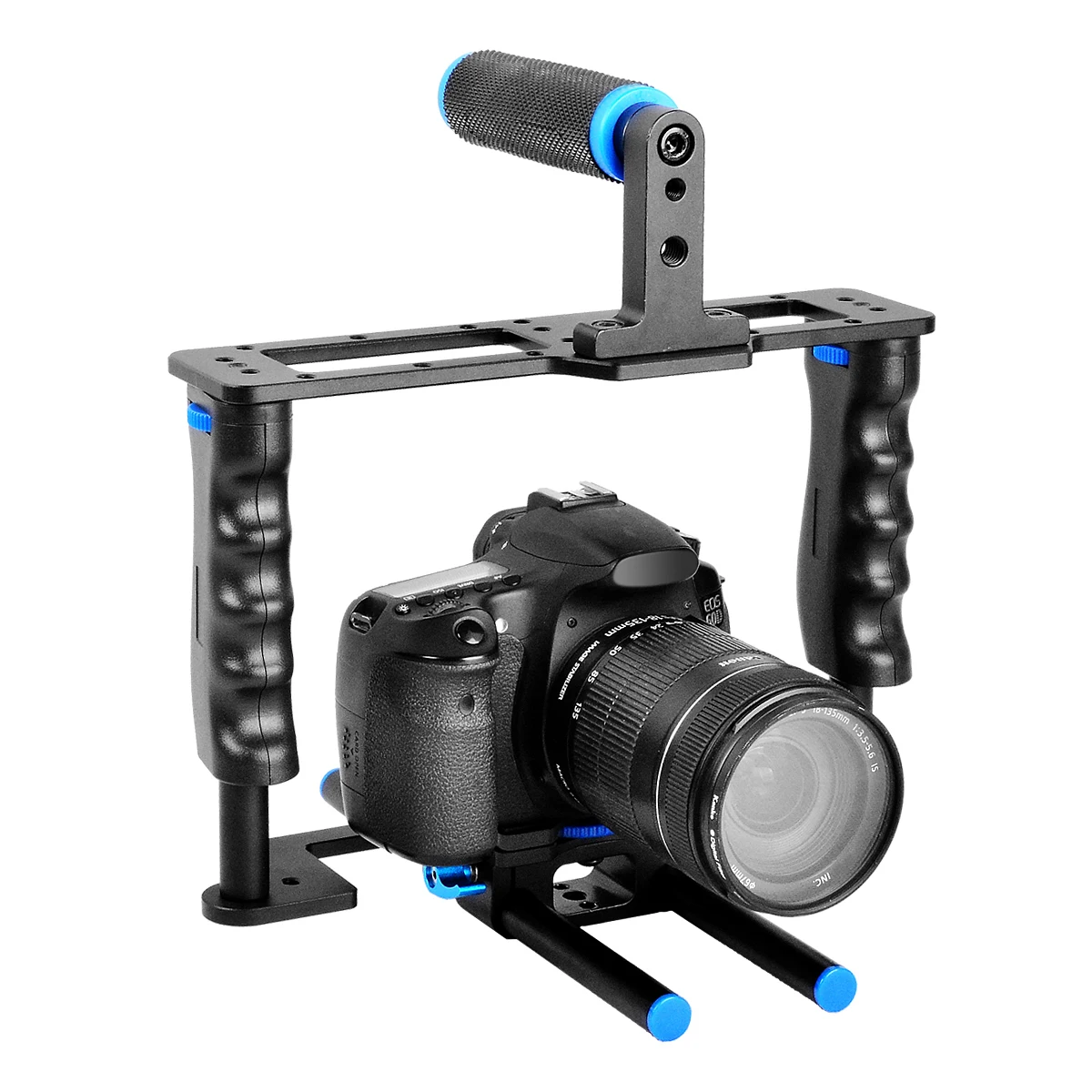 Lightdow C2 Aluminum Alloy Camera Video Cage Film Movie Making Rig Kit Video Cage+Handle Grip+Rod for Canon Nikon DSLR