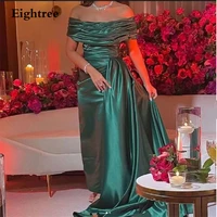 eightree green off shoulder strapless short night prom dresses sleeveless a line simple dubai formal gowns evening party dress