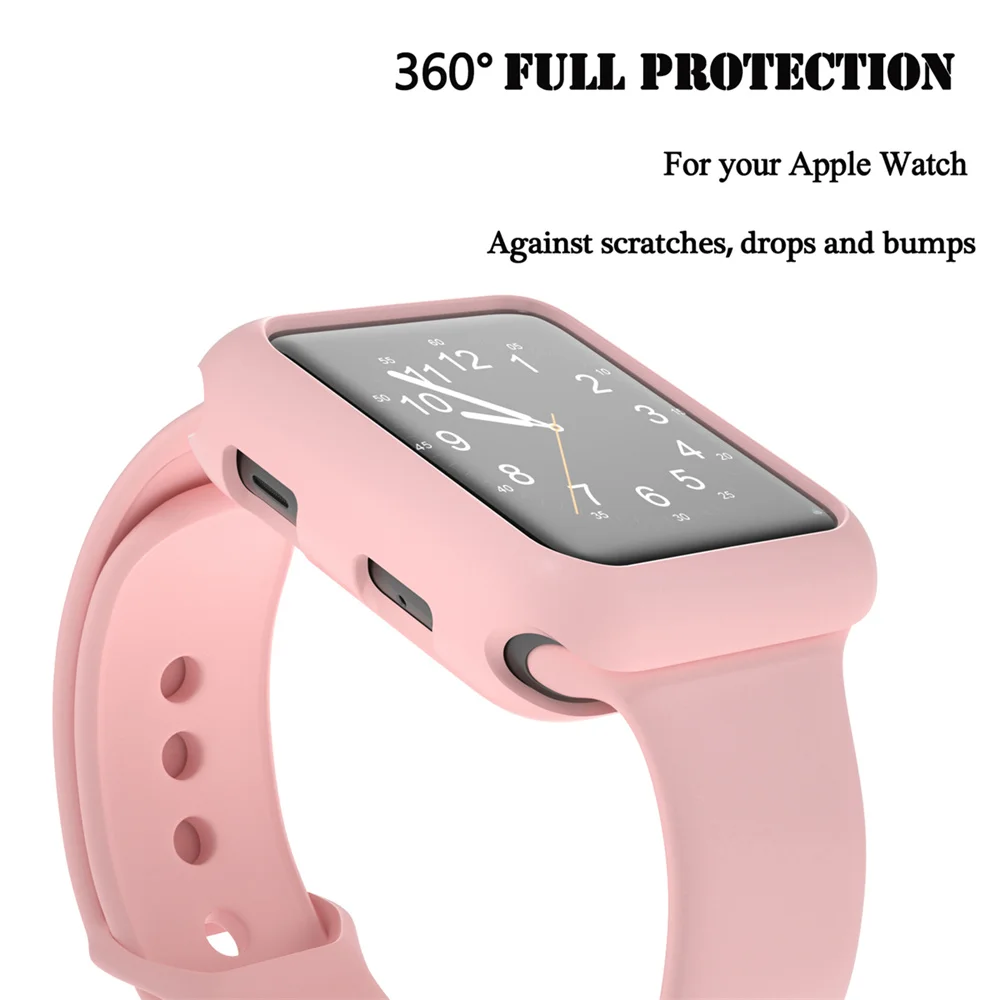 Фото Ремешок и чехол для Apple Watch Band 44 мм 40 мм, силиконовый бампер и браслет для iWatch band 42 мм 38 мм Apple Watch series 4 3 5 SE 6 7 №3