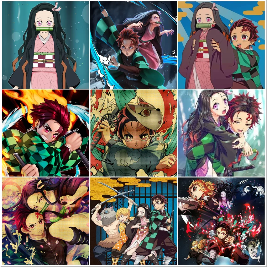 

Painting By Numbers Anime Demon Slayer DIY Kits HandPainted On Canvas With Framed Oil Picture Drawing Coloring By Numbers