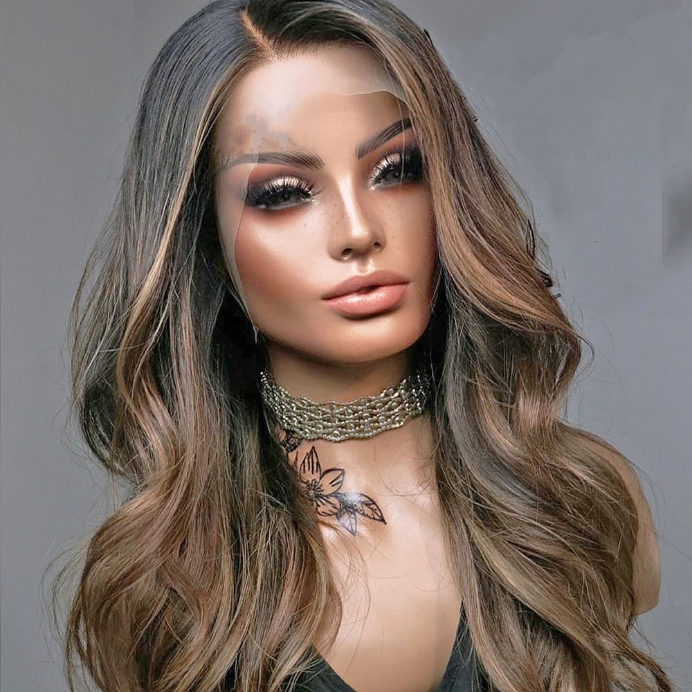 Highlight Wig Lace Front Human Hair Wigs For Women Brazilian Body Wave Lace Frontal Wig 13x4/360/T part Colored Human Hair Wigs