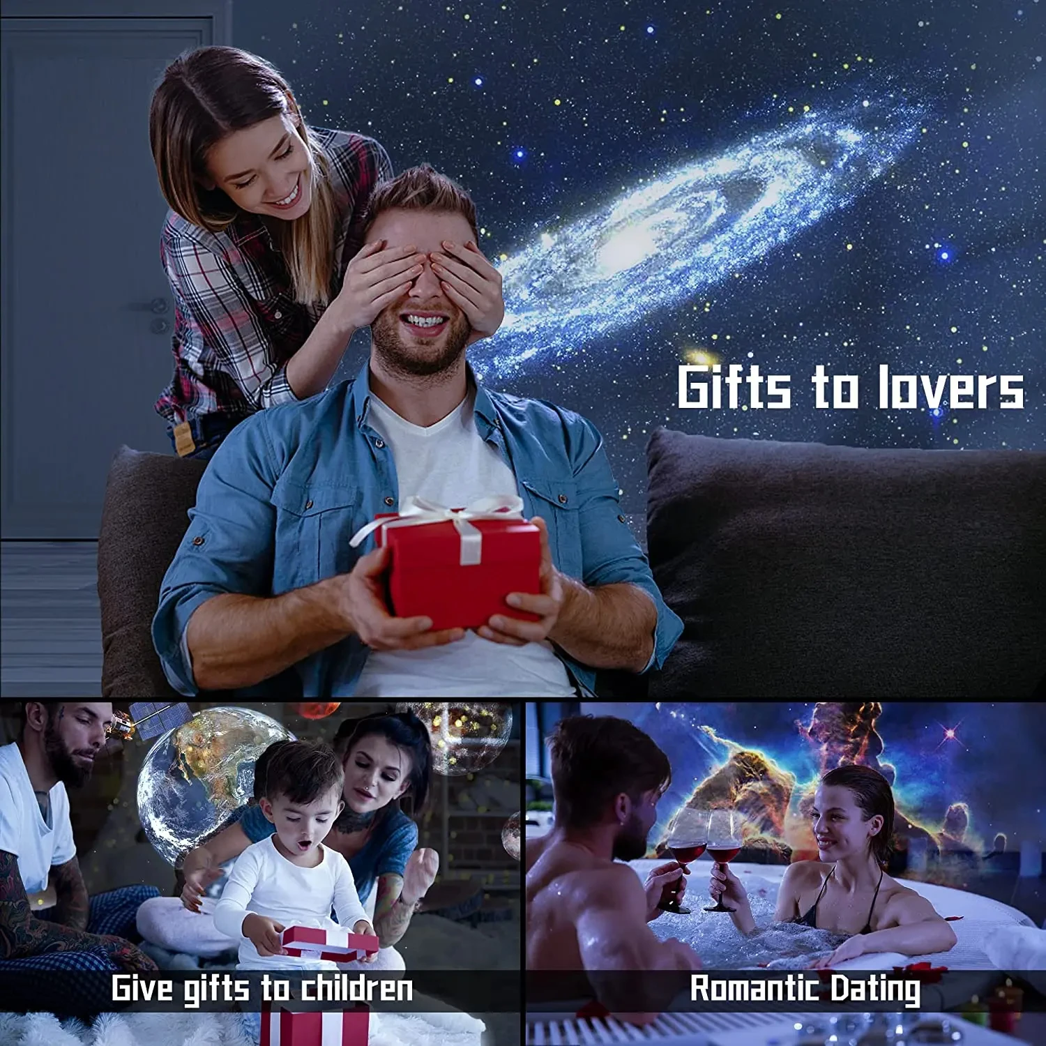 Ночник-проектор проектор звездного неба вращающаяся планетарийная лампа для