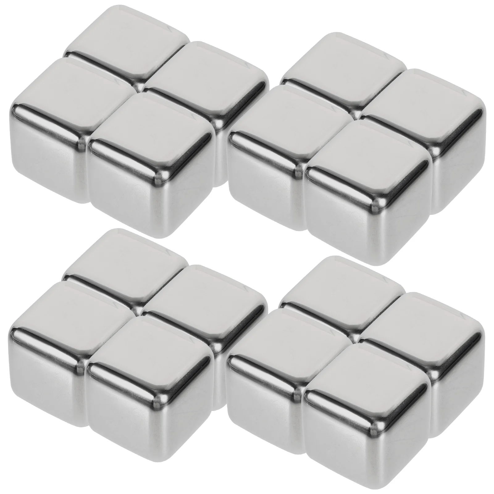 

12 Pcs Metal Ice Cubes Stainless Steel Rock Roll Drink Chilling Whiskey Stones 304 Practical