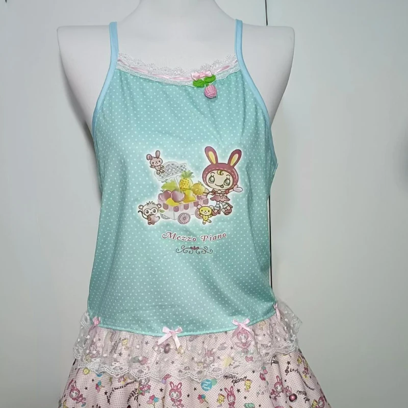 Майка Y2k Женская в стиле Лолита Милая Кружевная майка японском жилет пэчворк