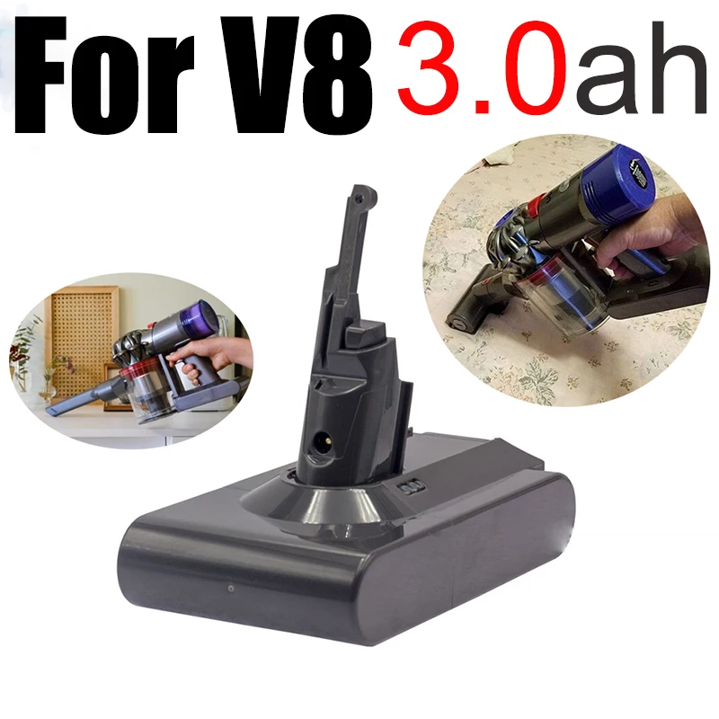 

Newly Upgraded 3.0Ah For Dyson V8 Battery 215681 V8 Absolute Animal Exclusive Fluffy SV10 Vacuum Cleaner Battery Feeding Filter