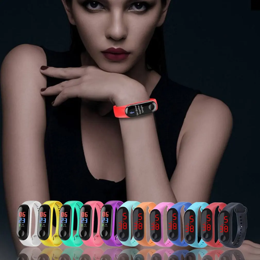 Часы детские цифровые с зеленым дисплеем креативные спортивные