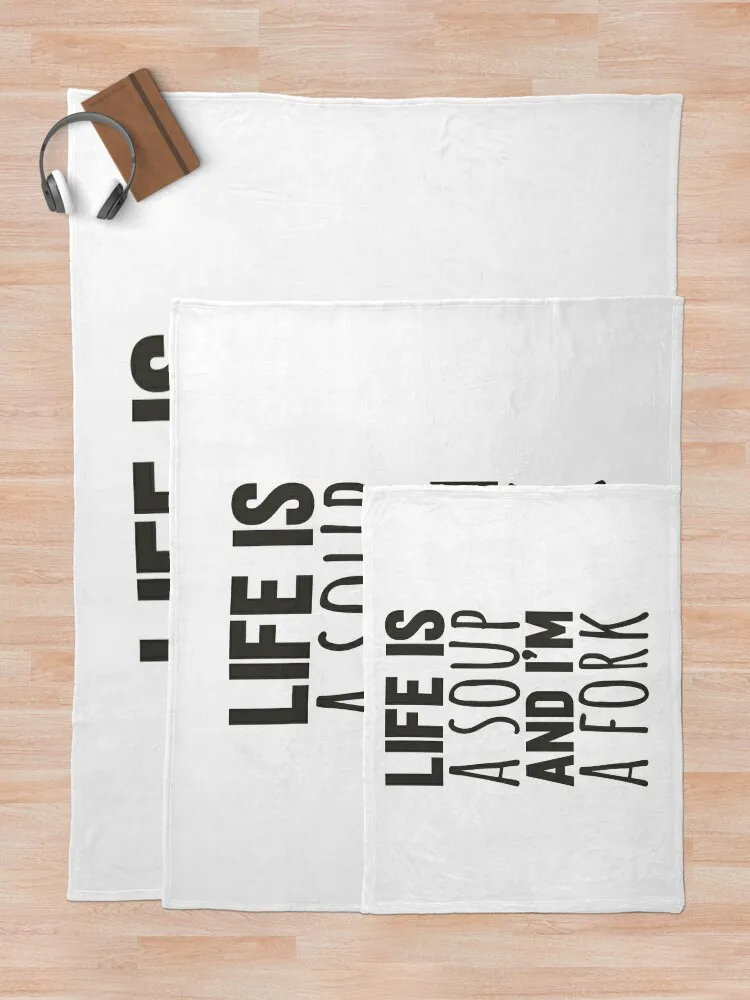 Жизнь - суп забавный саркастический текст дизайн одеяло декоративные