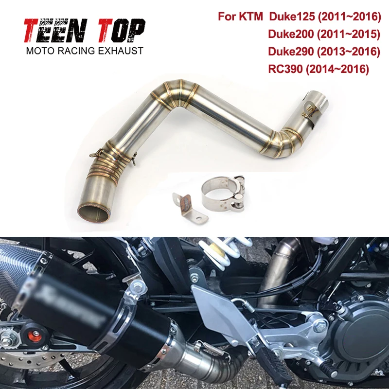 

For KTM Duke 125 Duke200 Duke290 RC390 Decat Pipe Middle Link Pipe 2011 2012 2013 2014 2015 2016 Motorcycle Exhaust Escape Moto