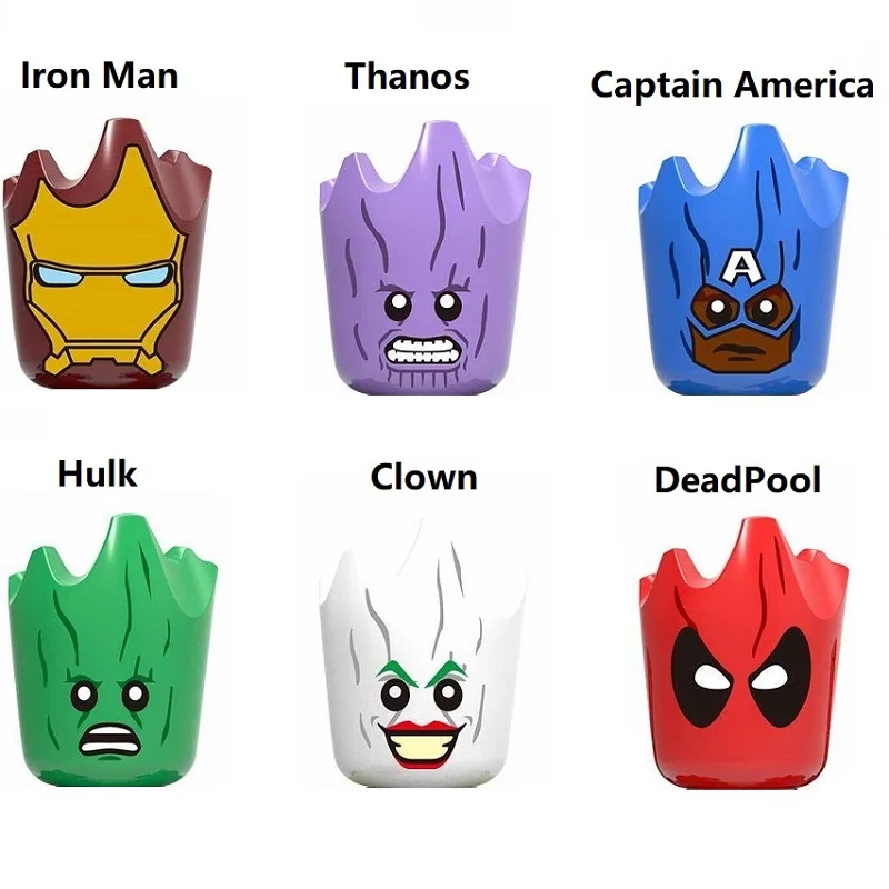 X0225 Дэдпул клоун Халк Капитан Америка танос Железный человек строительные блоки